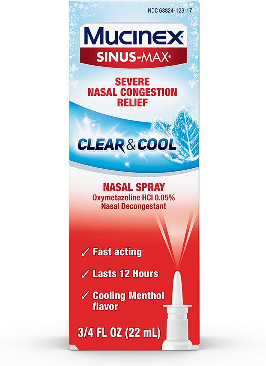 0.75-Oz Mucinex Sinus-Max Severe Nasal Congestion Relief Clear & Cool Nasal Spray $6.28 w/ S&S & More + Free Shipping w/ Prime or on $25+