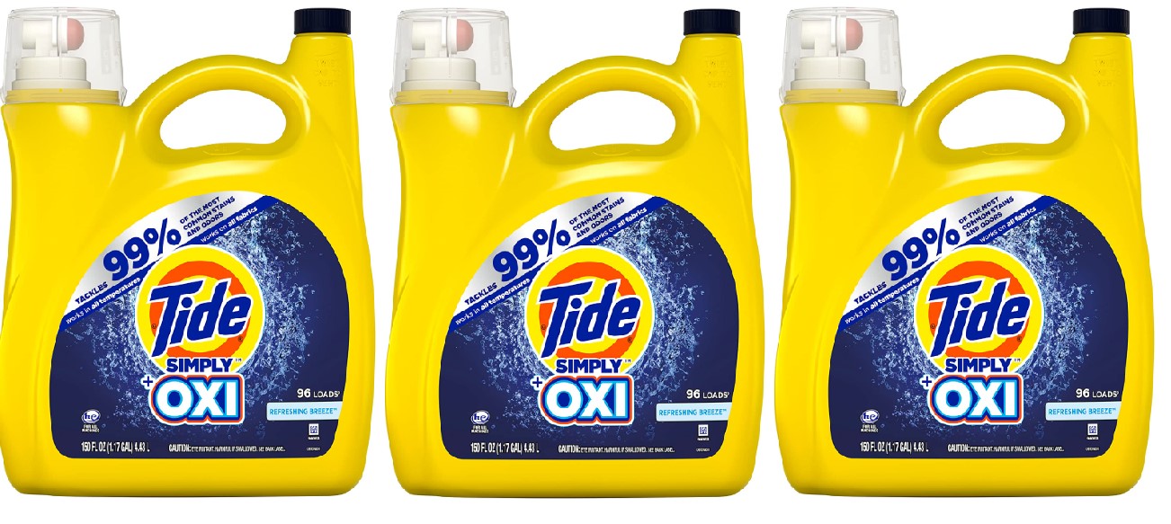150floz Tide Simply + Oxi Liquid Laundry Detergent (Clean Breeze)