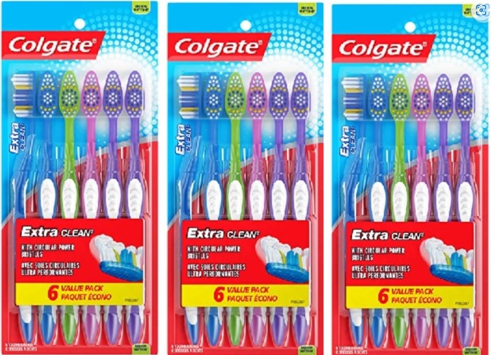 6-Count Colgate Extra Clean Toothbrush (Medium Bristles) 3 for $7.66 ($0.43 each Toothbrush) w/ S&S + Free Shipping w/ Prime or on $25+