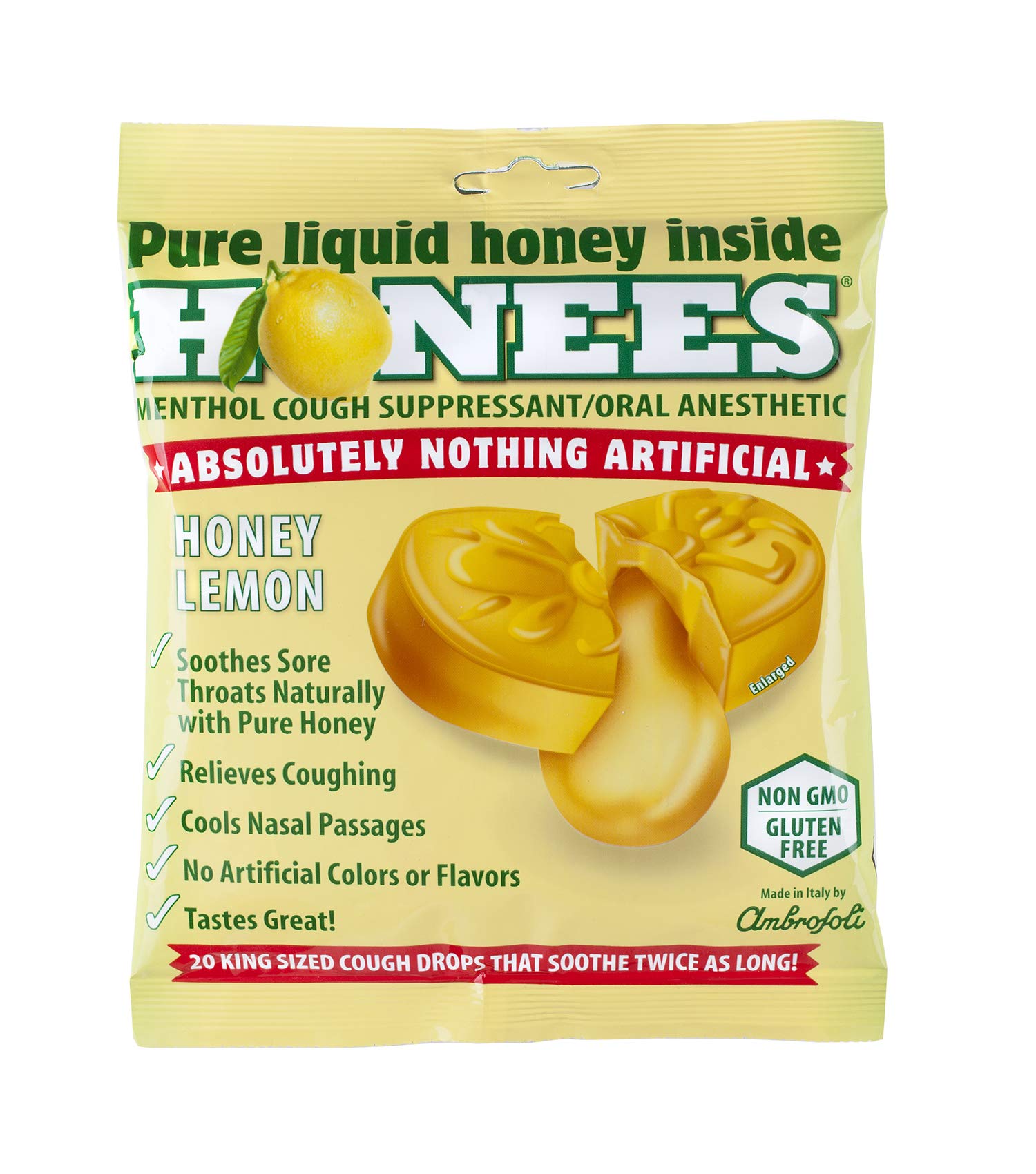 20Piece Honees Honey Lemon Cough Drops 2.50 + Free Shipping w/ Prime