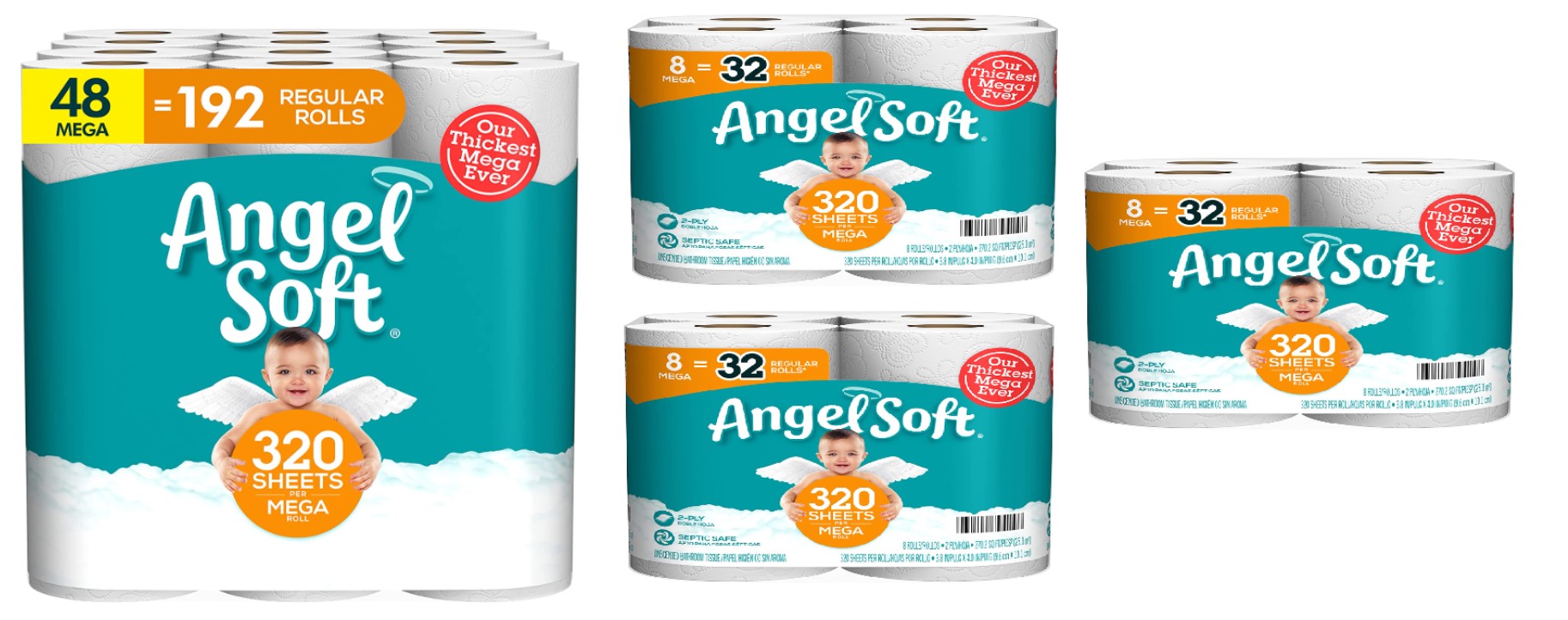 80-Count Angel Soft 2-Ply Mega Rolls Toilet Paper $39.22 ($0.49 each)+ Free Shipping