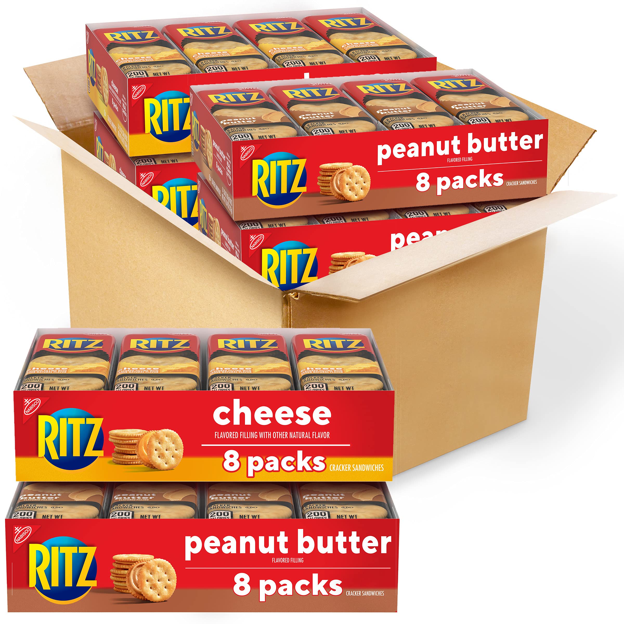 32-Pack RITZ Sandwich Crackers Variety Pack (Cheese and Peanut Butter) $12.45 w/ S&S & More+ Free Shipping w/ Prime or on $25+