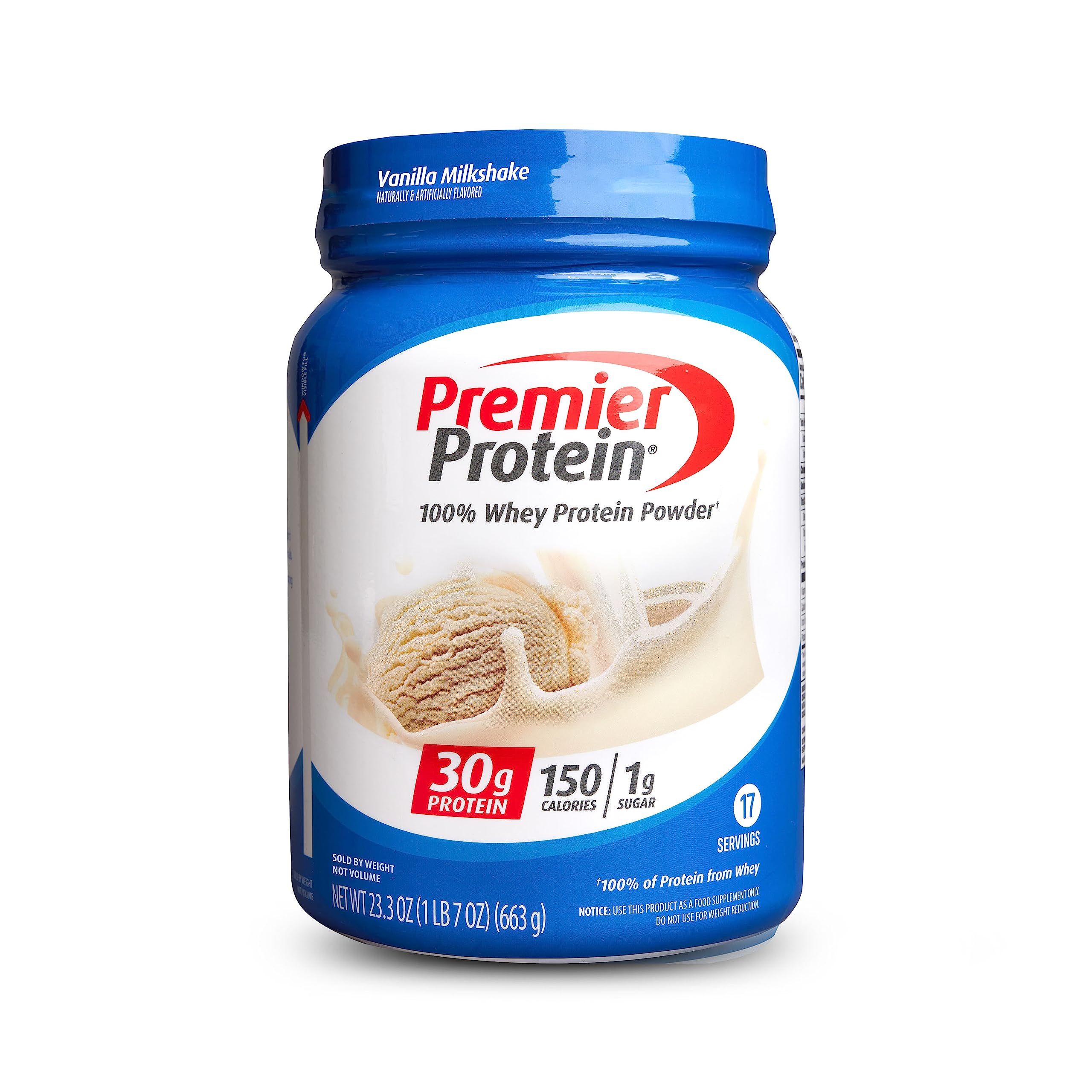 23.2-Oz Premier Protein 100% Whey Protein Powder (Vanilla Milkshake) from $16.53 w/ S&S + Free Shipping