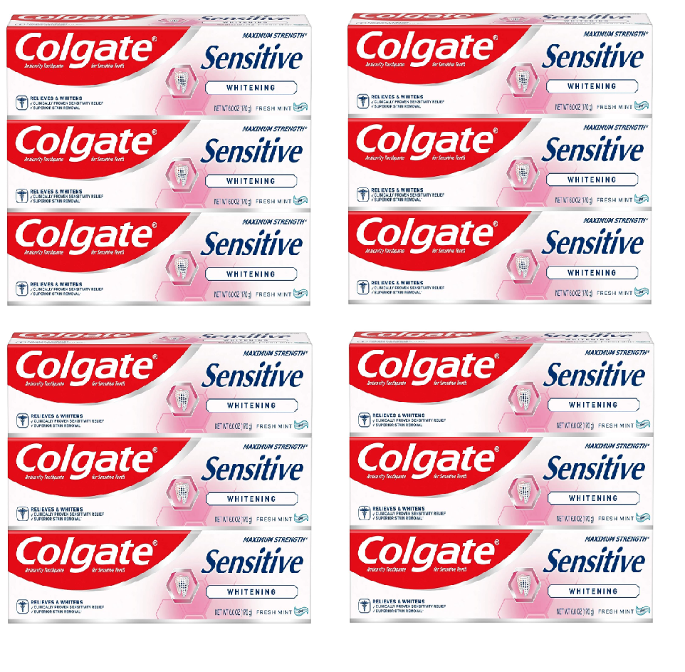 12-Count 6-Oz Colgate Whitening Toothpaste for Sensitive Teeth (Mint) $24.04 ($2 each 6-Oz Tube) w/ S&S + Free Shipping