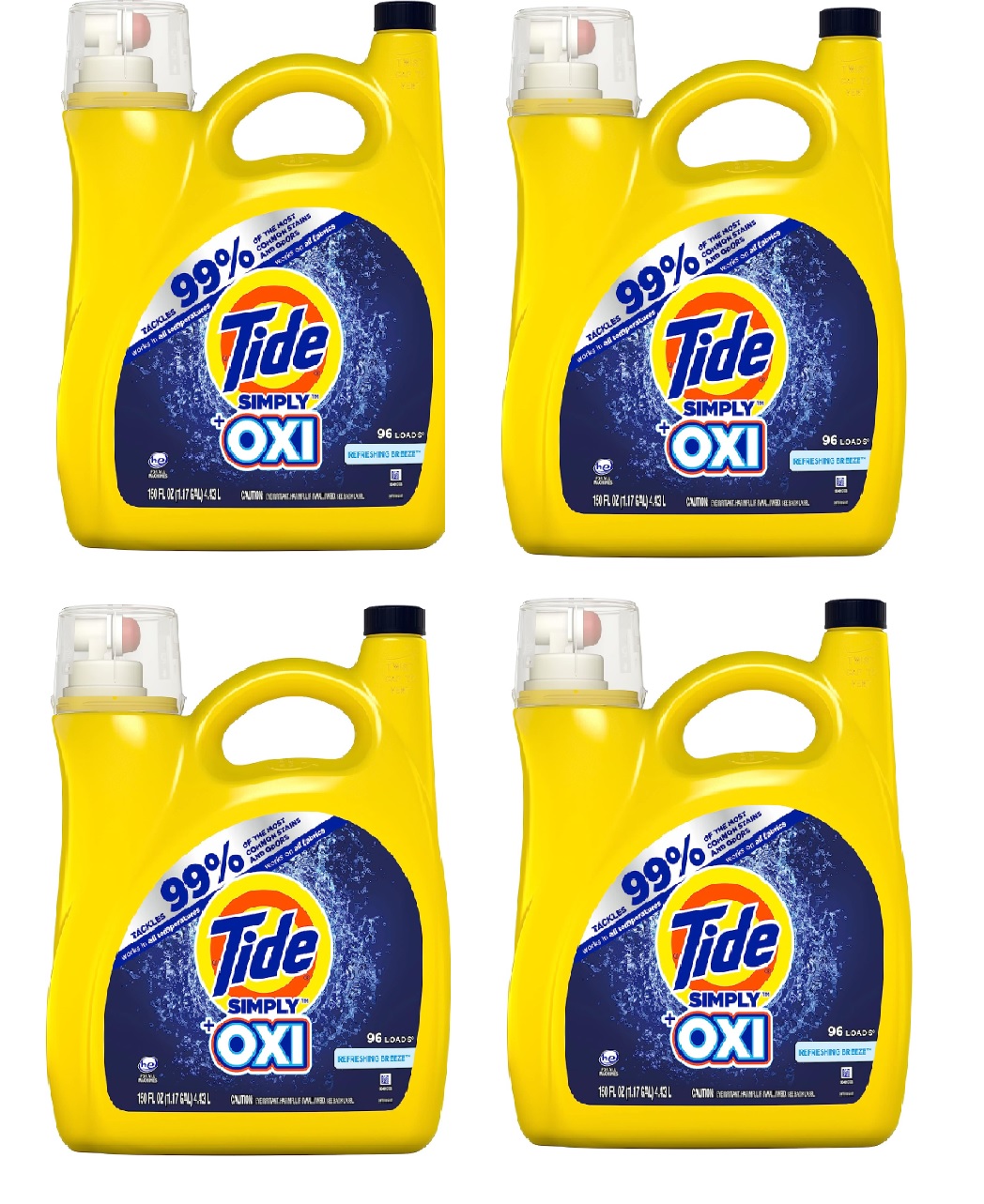 150-fl-oz Tide Simply + Oxi Liquid Laundry Detergent (Clean Breeze) 4 for $33.40 ($8.35 each) w/ S&S + Free Shipping