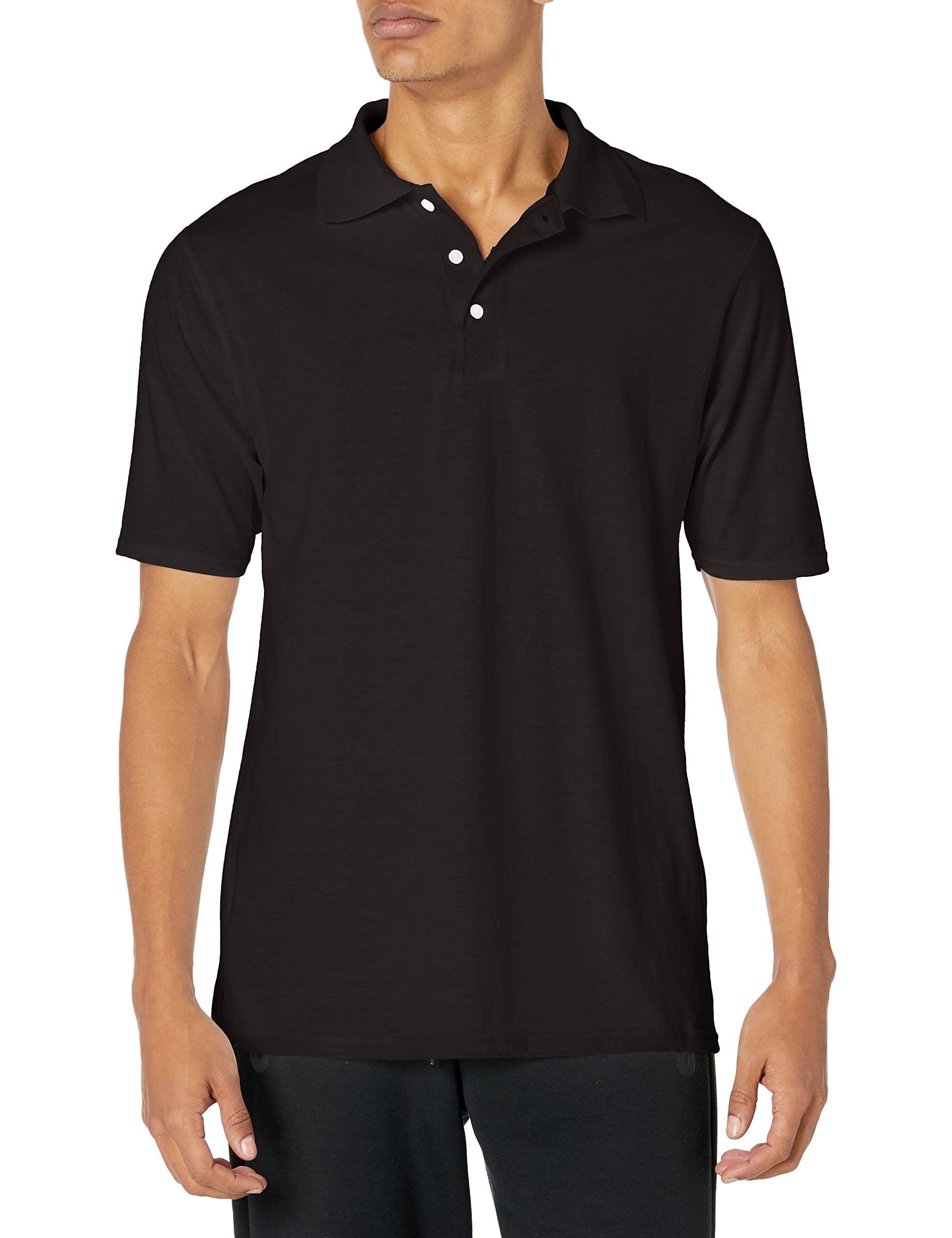 Hanes Men's Short Sleeve X-Temp Polo Shirt w/ FreshIQ (Black or Deep ...