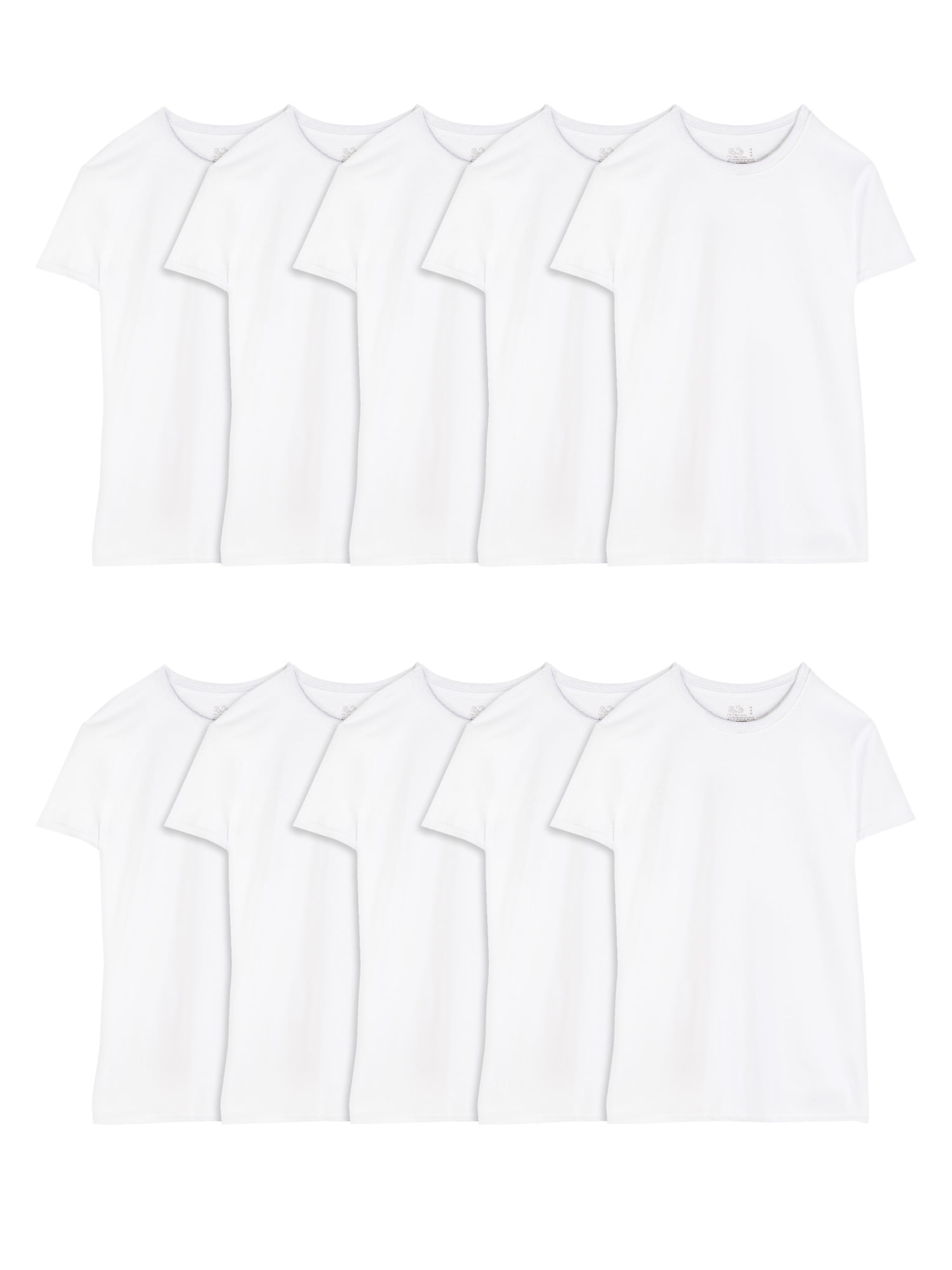 10-Pack Fruit of the Loom Men's Undershirts (White): Crew T-Shirt or Tank A-Shirts $18.98 + Free S&H w/ Walmart+ or $35+