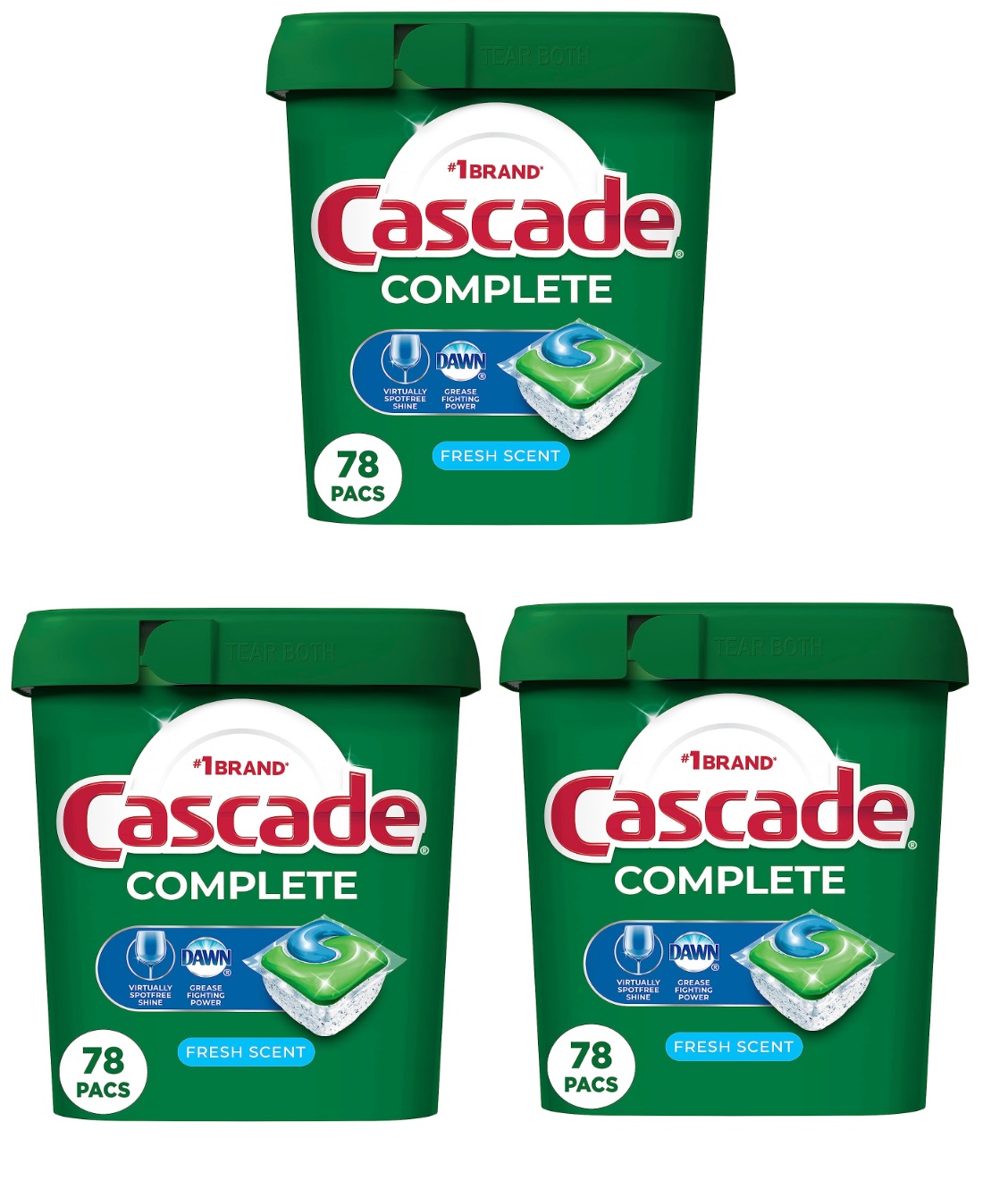 78-Count Cascade Complete Dishwasher Pods (Fresh)