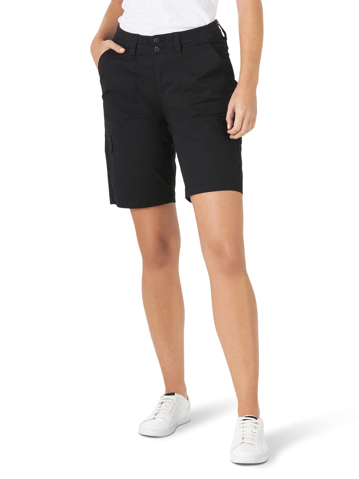 Lee Women's Relaxed Fit Avey Knit Waist Cargo Bermuda Short (Black or Cornflower) $13.80 + Free Shipping w/ Prime or on $35+
