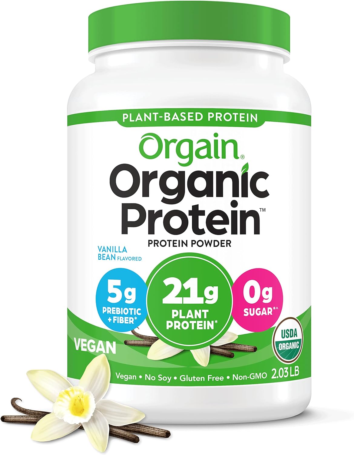 2.03-Lb Orgain Organic Vegan Protein Powder (Vanilla Bean) $12.87 & More w/ S&S + Free Shipping w/ Prime or on $35+