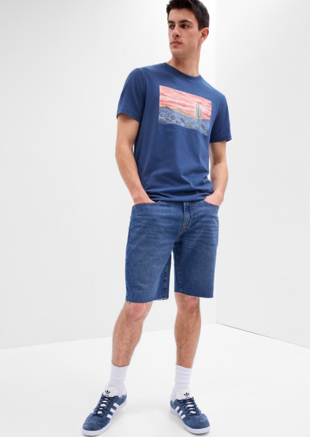 Gap Factory Men's 9" Straight Denim Shorts with Washwell (Dark Wash