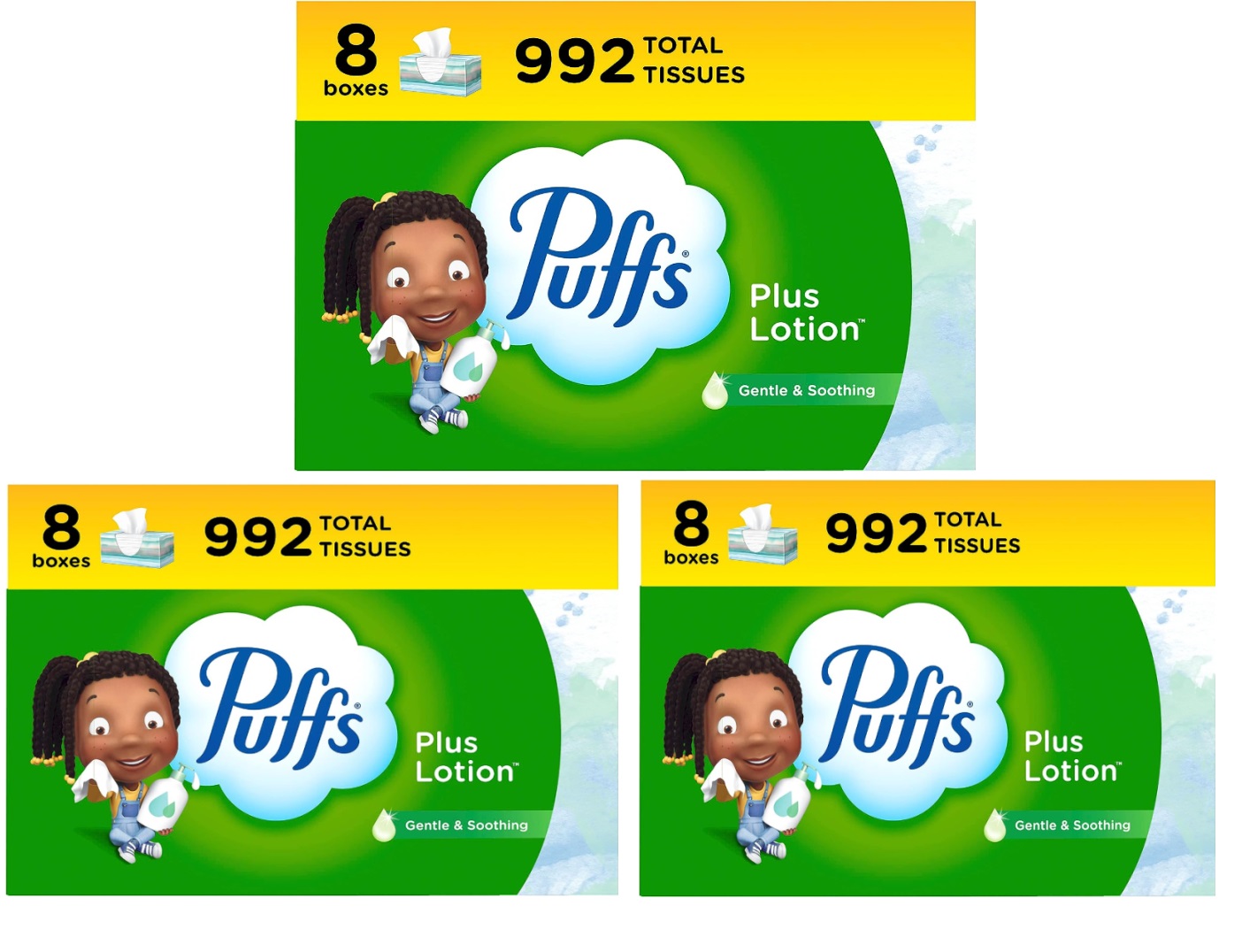 8-Pack 124-Sheet Puffs Plus Lotion Facial Tissues 3 for $28.46 ($9.48 each 8-Pack) w/ S&S + Free Shipping