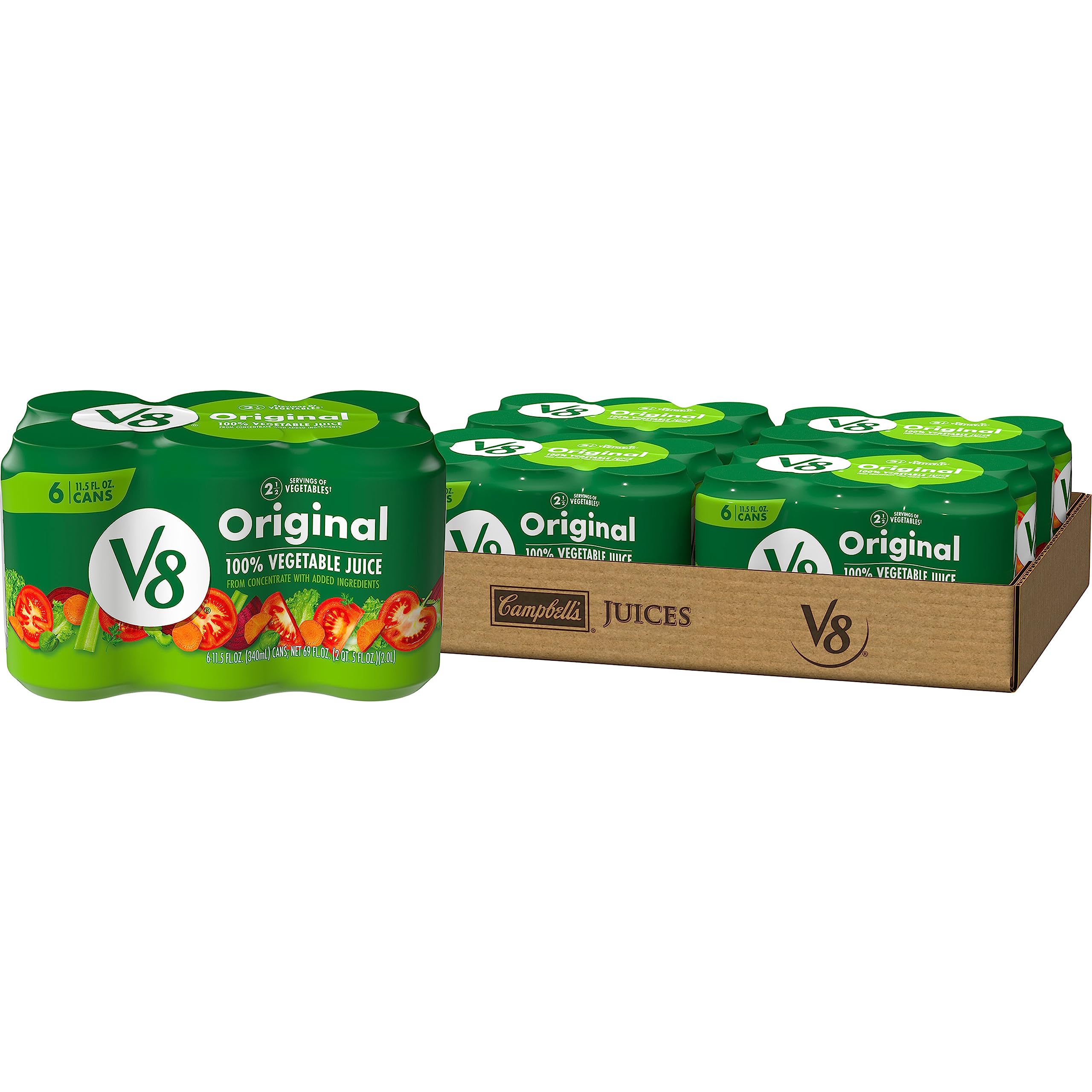 24-Pack 11.5-Oz V8 100% Vegetable Juice Cans (Original) $10.96 w/ S&S + Free Shipping w/ Prime or on $35+