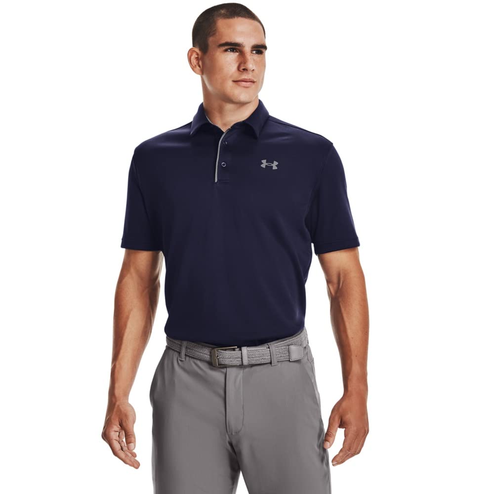 Under Armour Men's Tech Golf Polo (Midnight Navy/Graphite, Red or White)