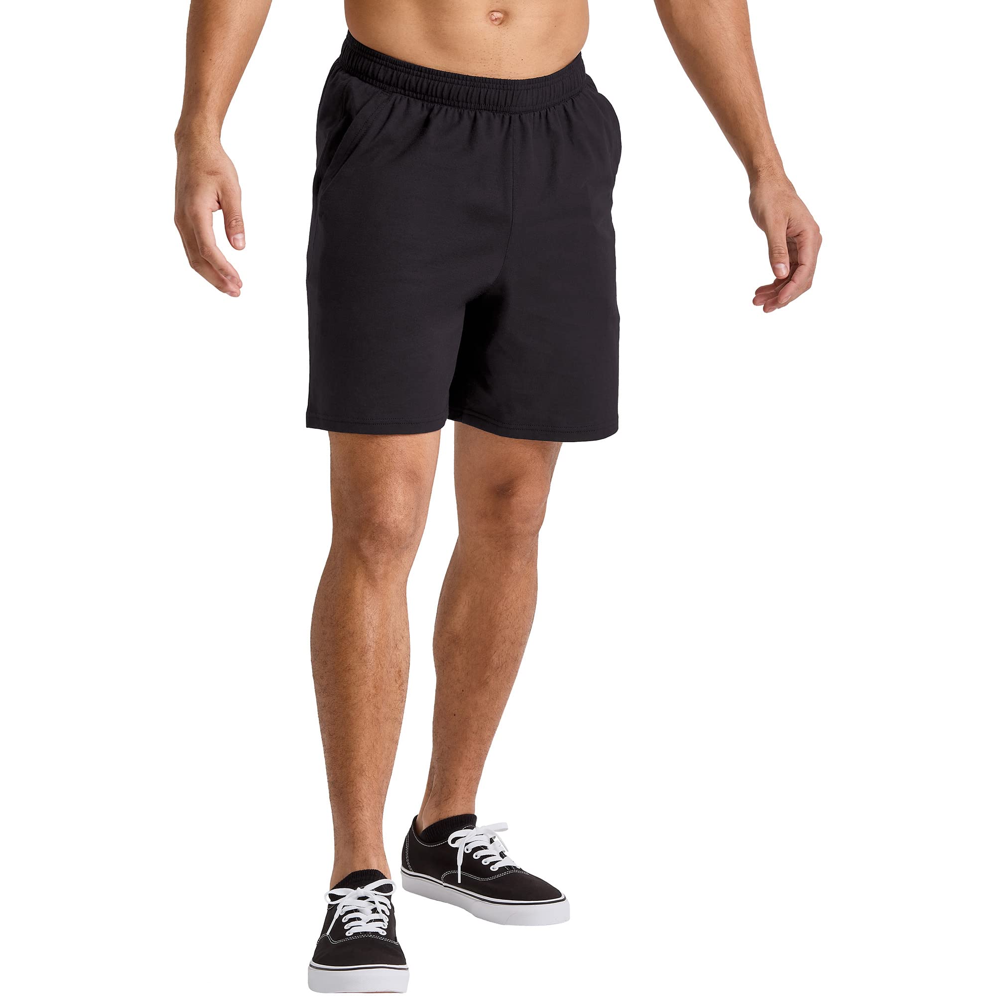 Hanes Men's Originals Cotton Pull-On Jersey Gym Shorts w/ Pockets (Black, 7" inseam) $8.40 + Free Shipping w/ Prime or on $35+