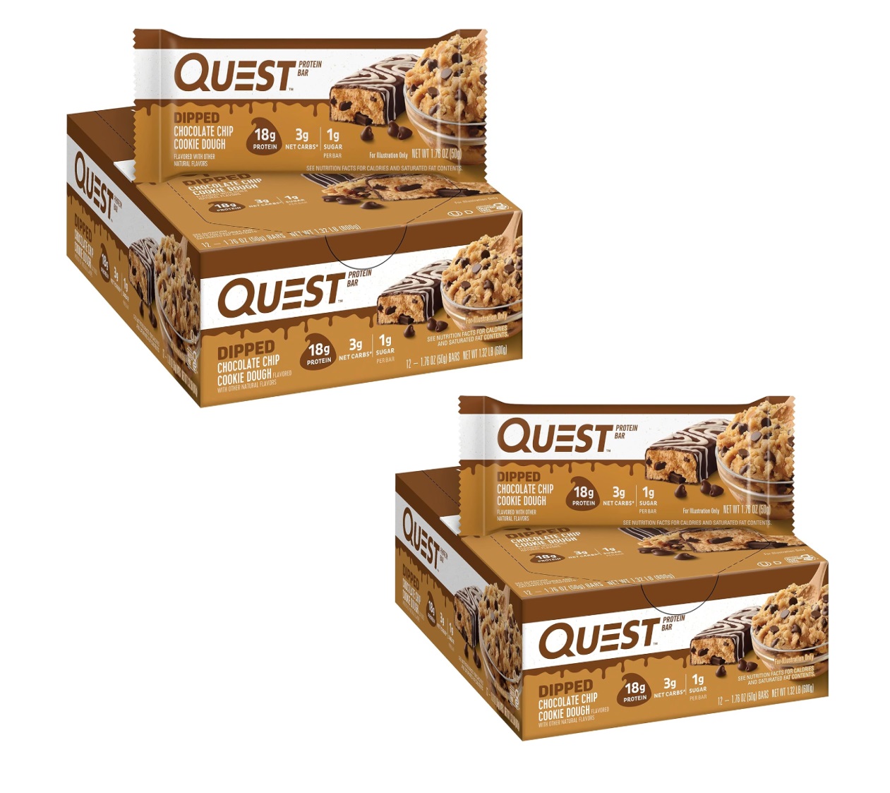 24-Count 1.76-Oz Quest Nutrition Protein Bars (Chocolate Chip Cookie Dough) $40.70 +$10 Amazon Credit w/ S&S + Free Shipping