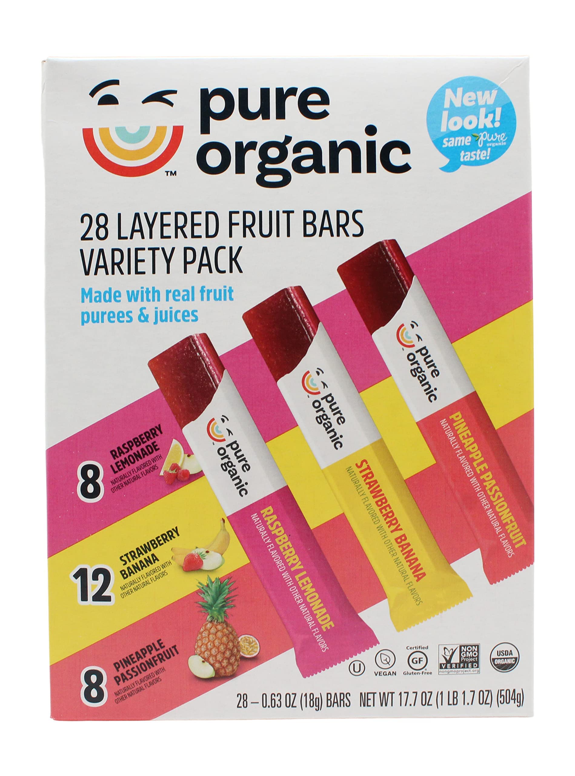 28-Count Pure Organic Layered Fruit Bars Variety Pack $11.89 + Free Shipping w/ Prime or on $35+