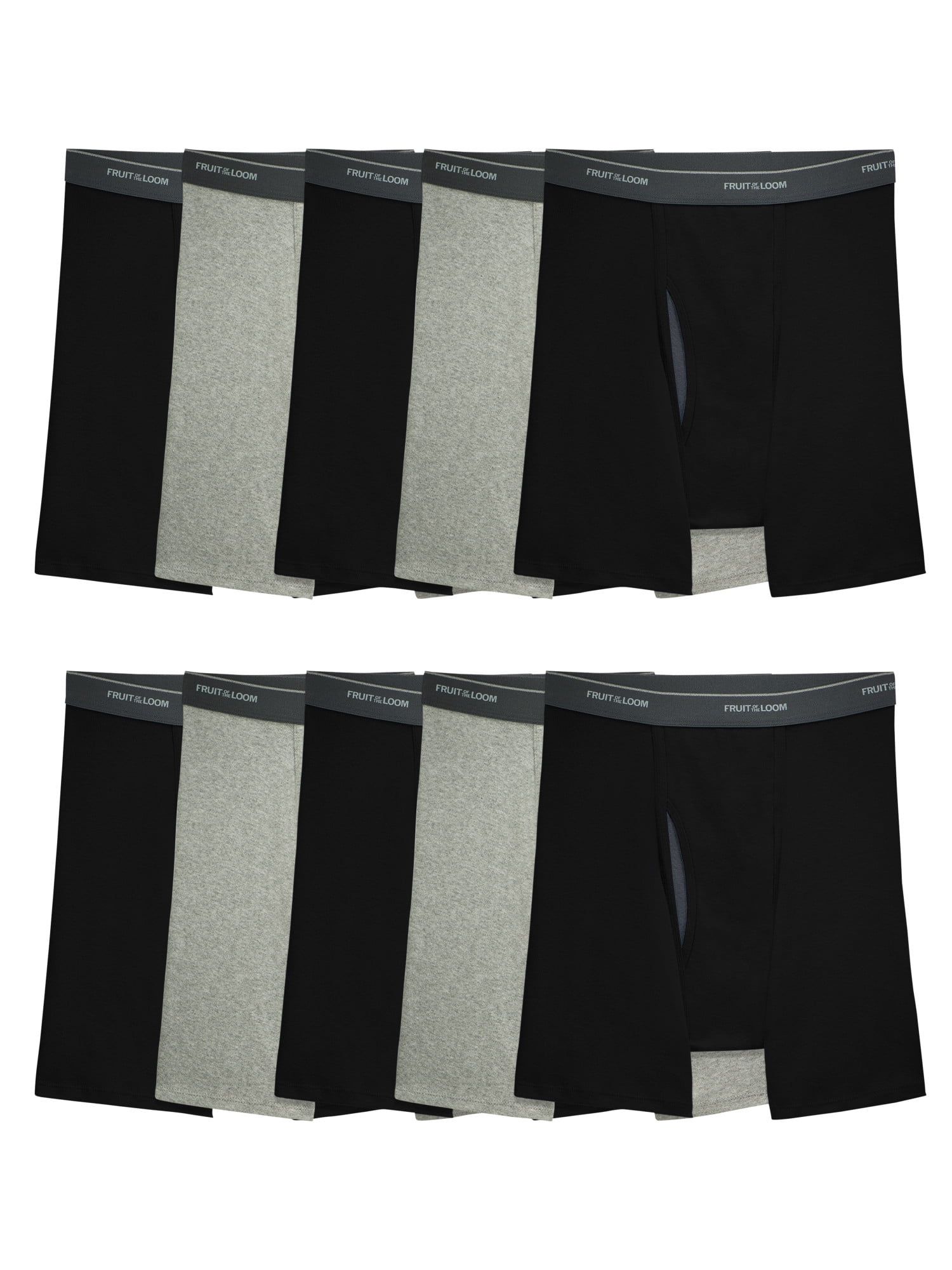 10-Pack Fruit of the Loom Men's CoolZone Boxer Briefs (Black & Gray) $18.98 + Free S&H w/ Walmart+ or $35+