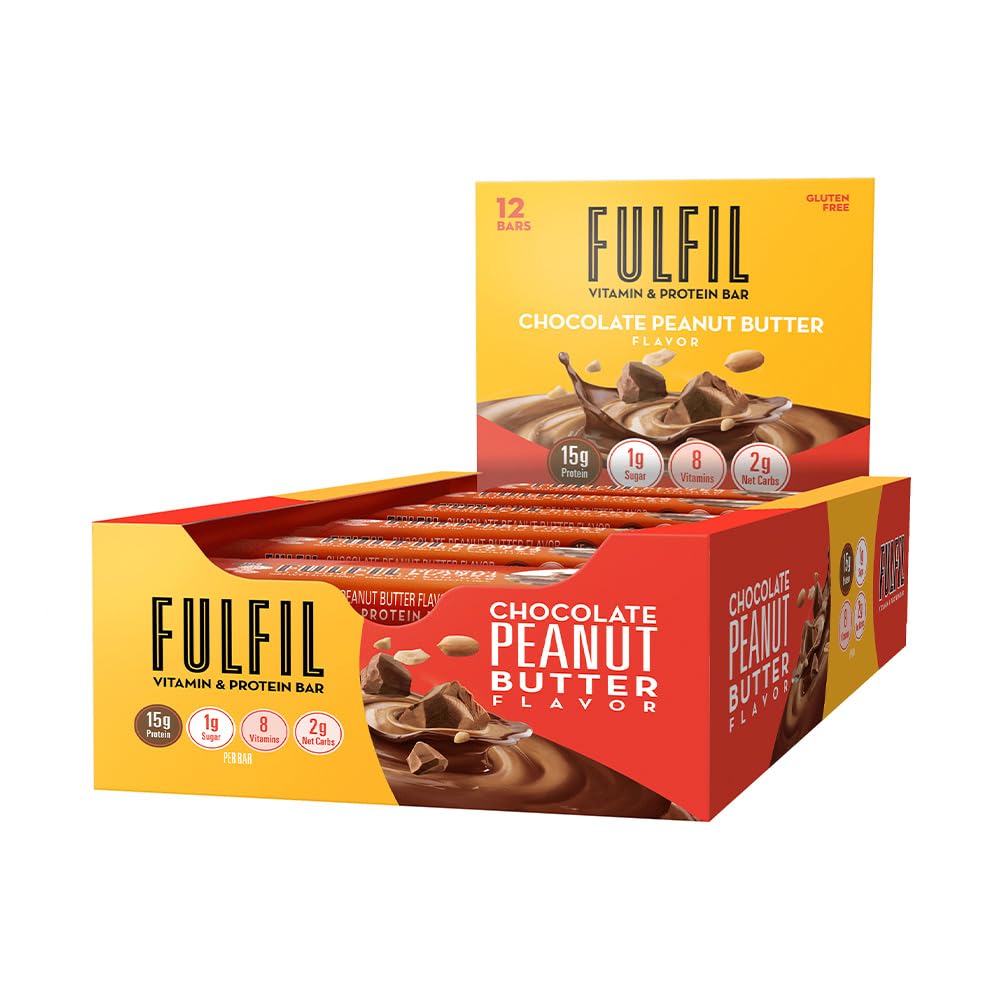 12-Count 1.41-oz FULFIL Vitamin & 15g Protein Bars (Chocolate Peanut ...