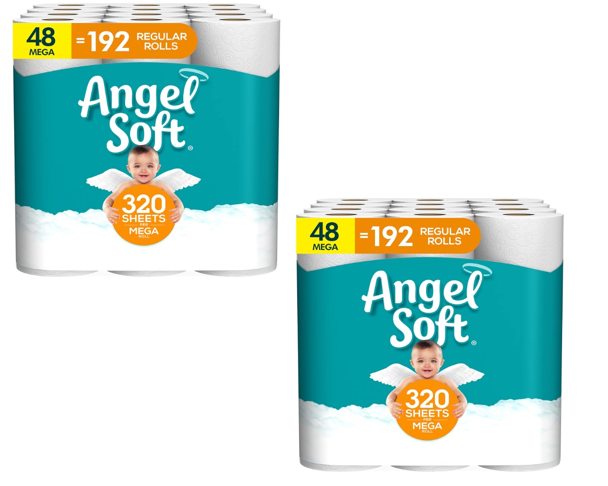 96Count Angel Soft 2Ply Mega Rolls Toilet Paper 66 + 15 Amazon
