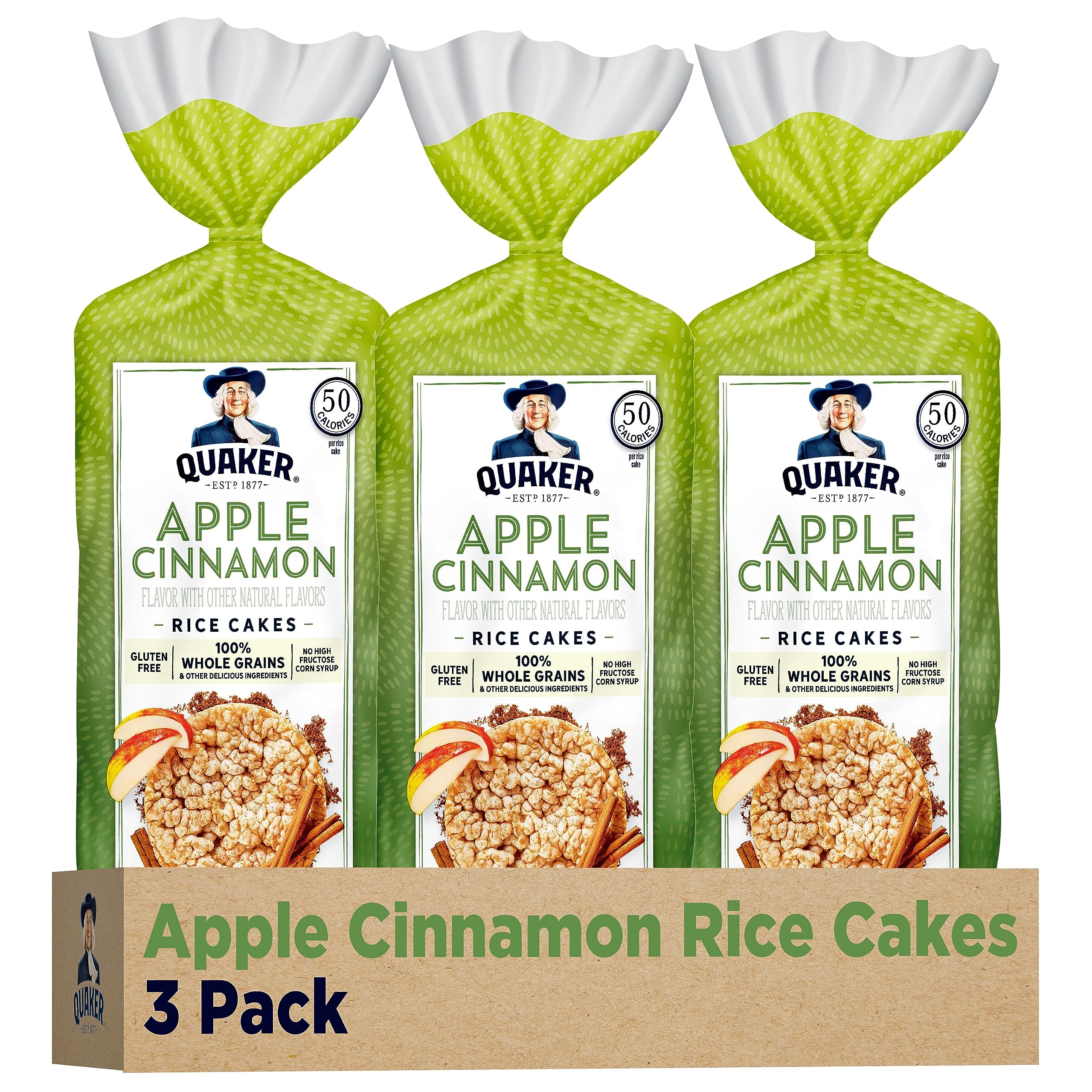 3-Pack Quaker Large Rice Cakes (Apple Cinnamon) $10 + Free Shipping w/ Prime or on $35+