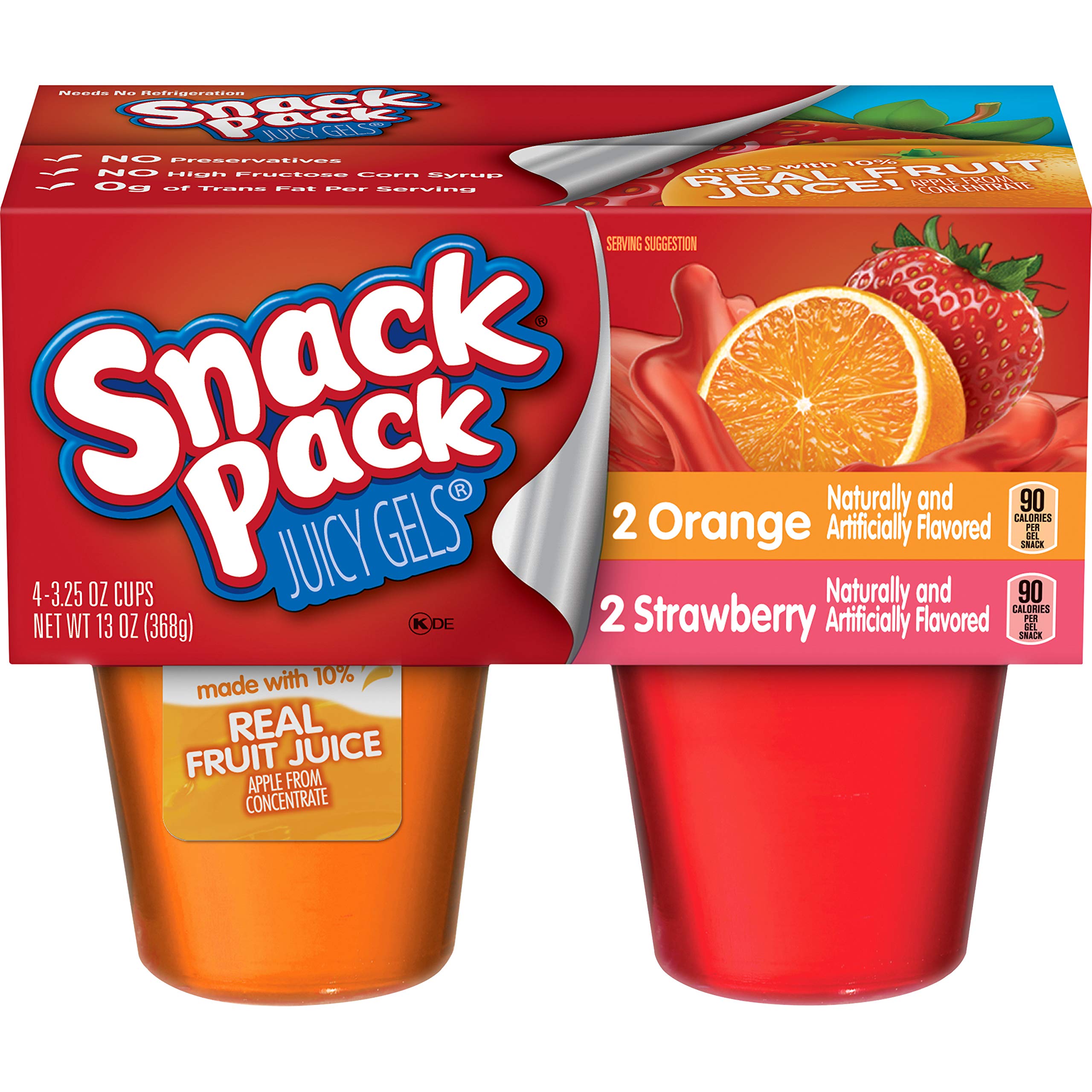 4-Cups 3.25-Oz each Snack Pack Juicy Gels (Various) $0.95 w/ S&S + Free Shipping w/ Prime or on $35+