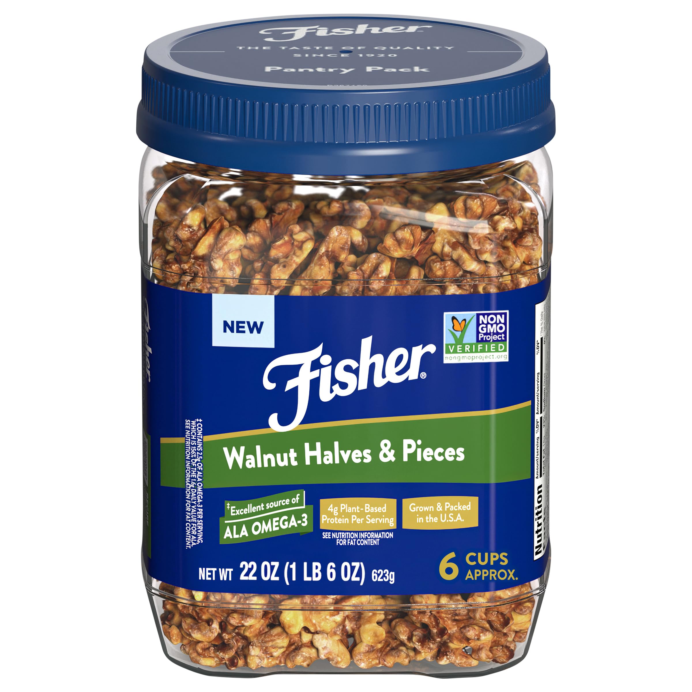 22-Oz Fisher Chef's Naturals Walnut Halves & Pieces $10.11 w/ S&S + Free Shipping w/ Prime or on $35+