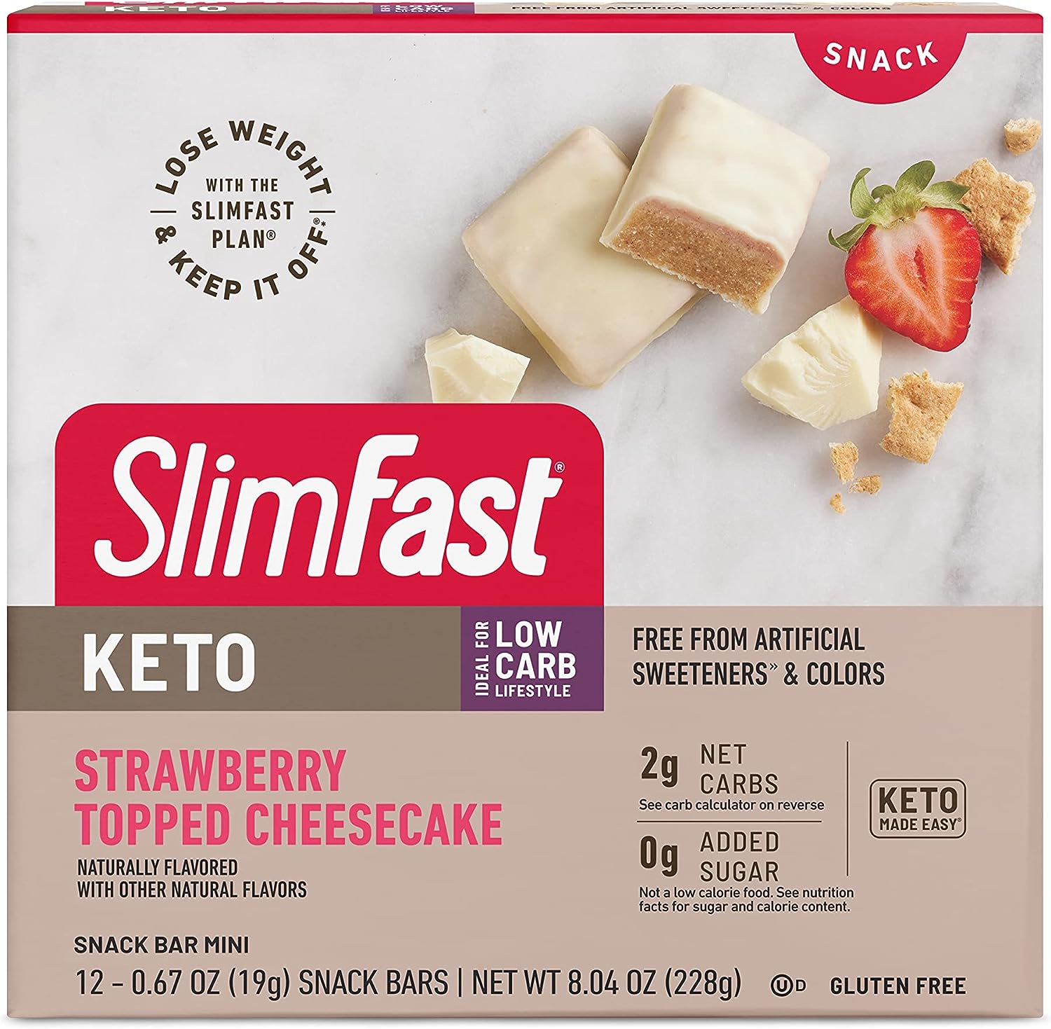 12-Count SlimFast Keto Fat Bomb Snack Bar Minis (Cheesecake Cup or Lemon Snack Cup) $6.84 w/ S&S + Free Shipping w/ Prime or on $35+
