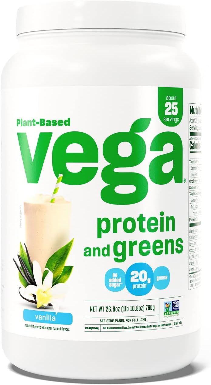 26.8-Oz (25-Servings) Vega Plant Based Protein Powder Plus Veggies n Protein Powder (Vanilla) $16.49 w/ S&S + Free Shipping w/ Prime or on $35+