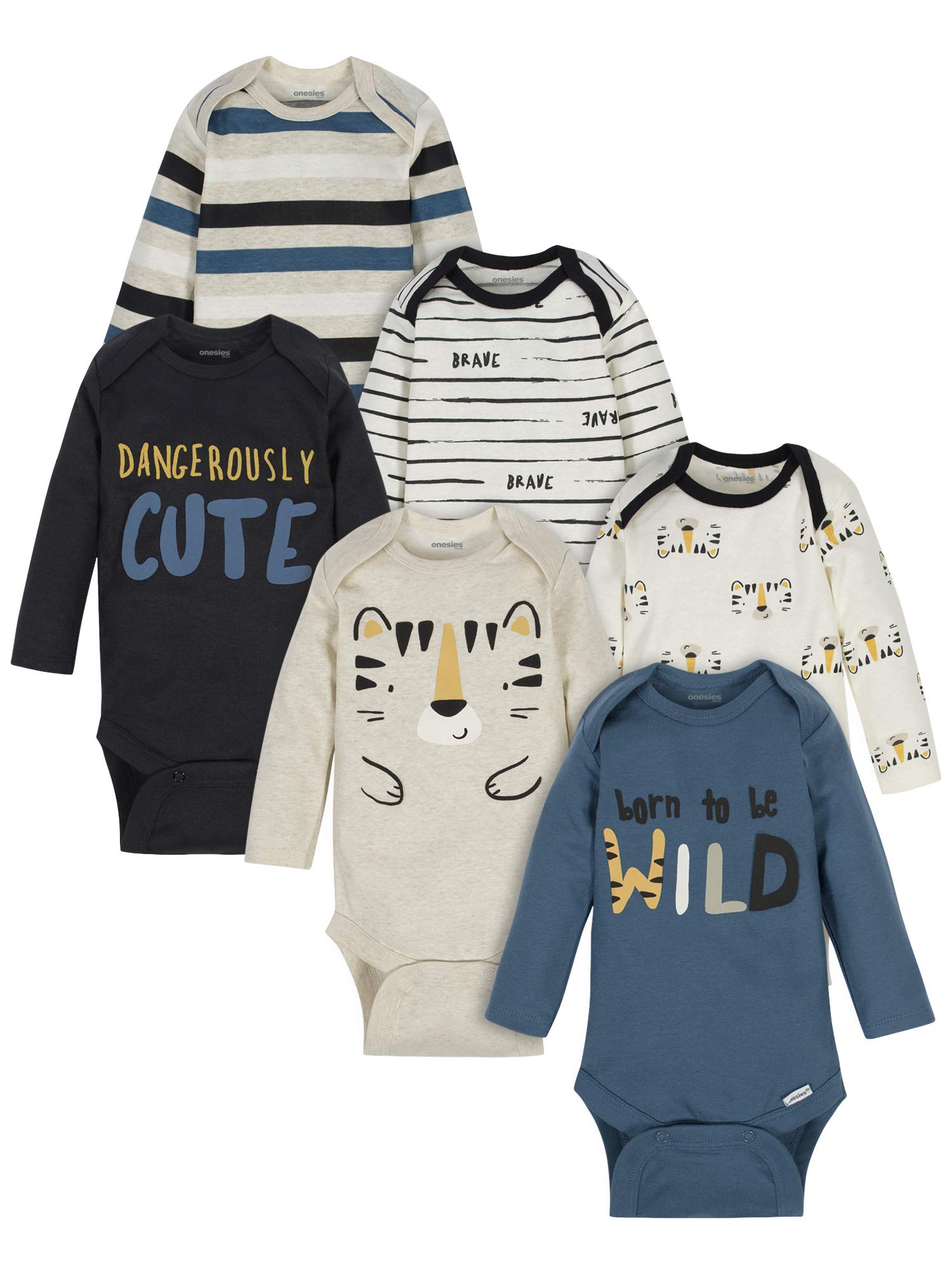 6-Pack Gerber unisex-baby Long Sleeve Onesies Bodysuits (Various Colors & Sizes) $13 + Free Shipping w/ Prime or on $35+