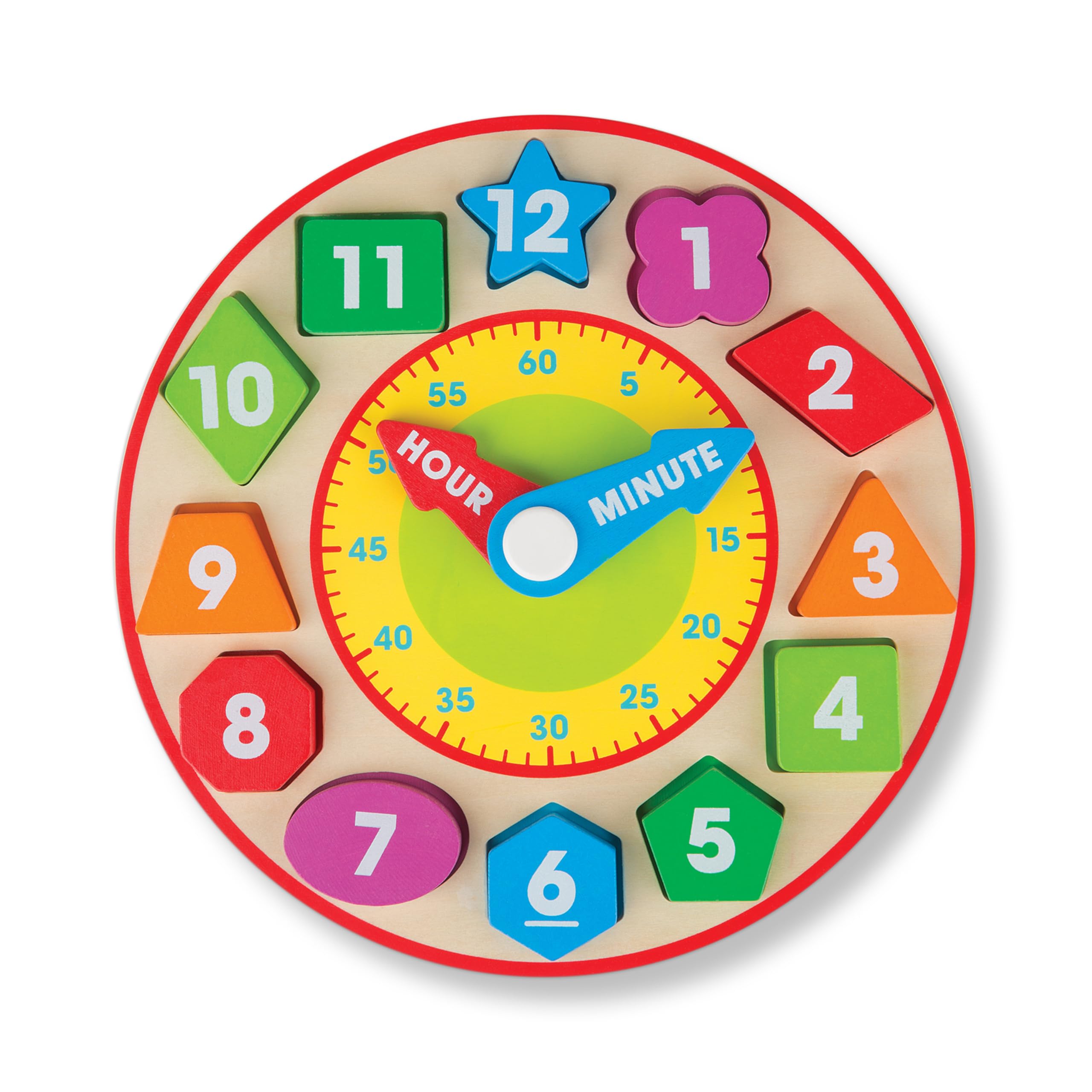 Melissa & Doug Shape Sorting Clock Wooden Educational Toy 10.79