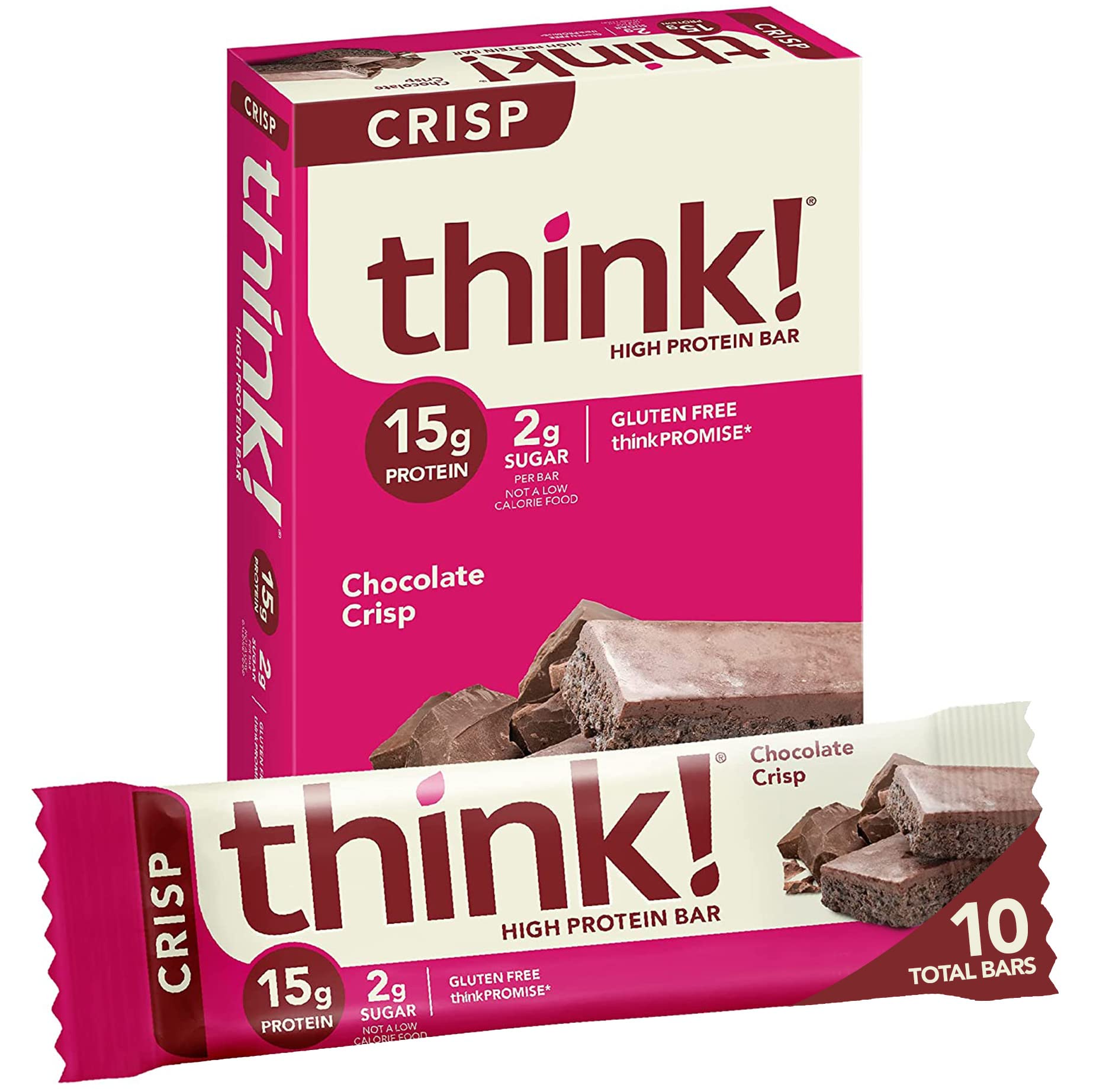 10-Count 1.48-Oz think! Protein Bars (Chocolate Crisp) $10.04 w/ S&S + Free Shipping w/ Prime or on $35+