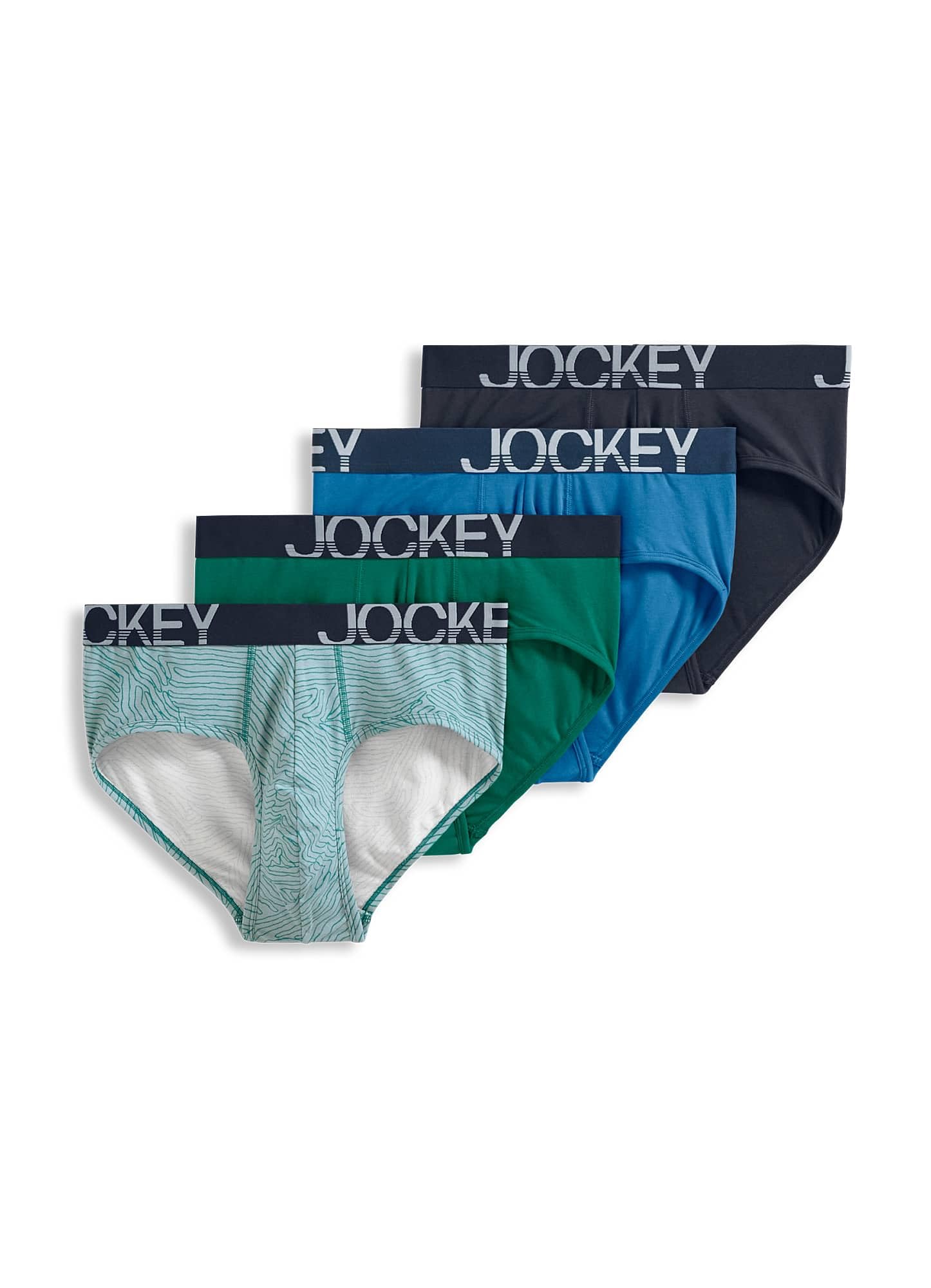 4-Pack Jockey Men's Underwear ActiveStretch Brief (Aged Indigo/True  Navy/Wanderlust Lines/Rainforest Green) $13.99 + Free Shipping