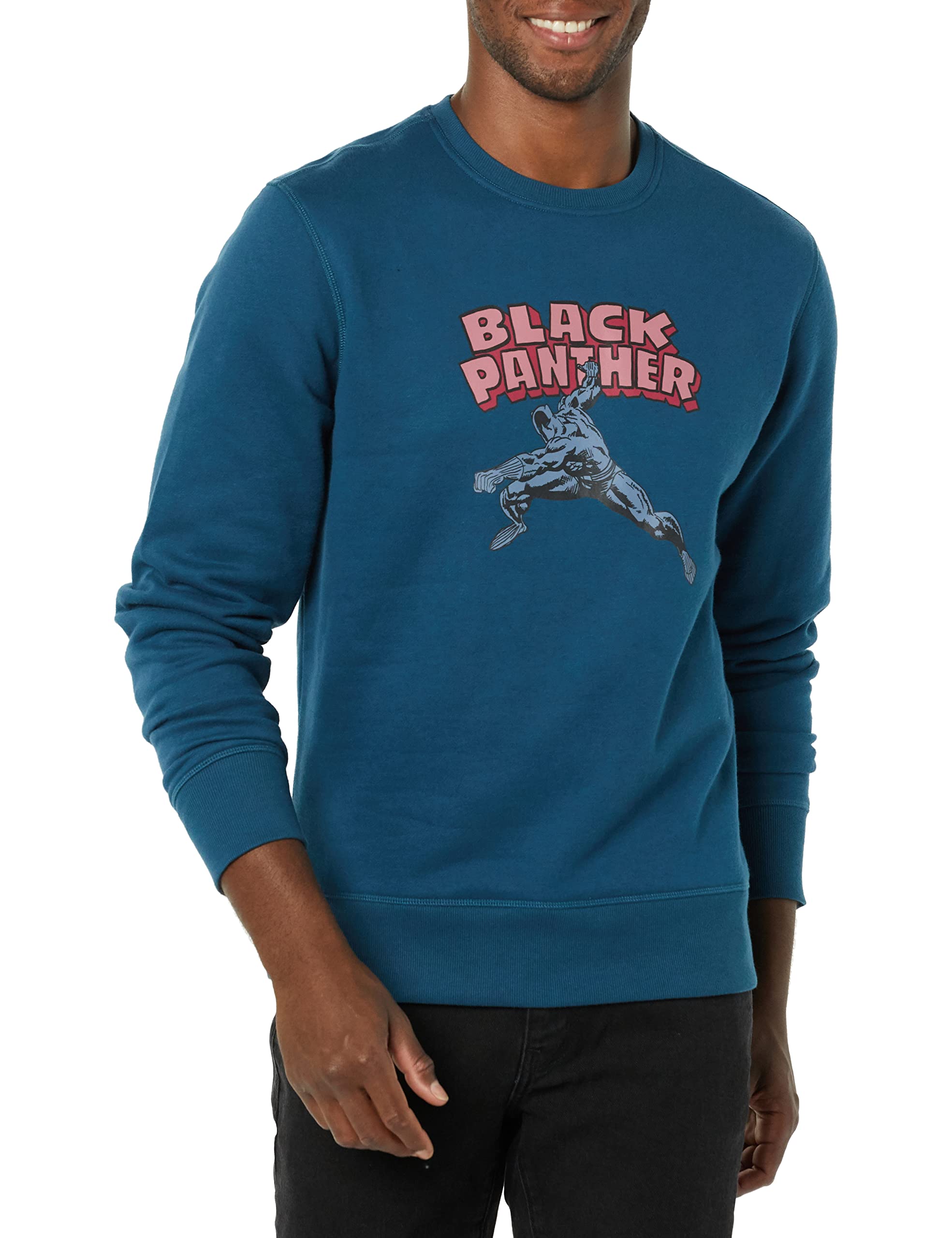 Amazon essentials men s fleece crewneck sweatshirt marvel black