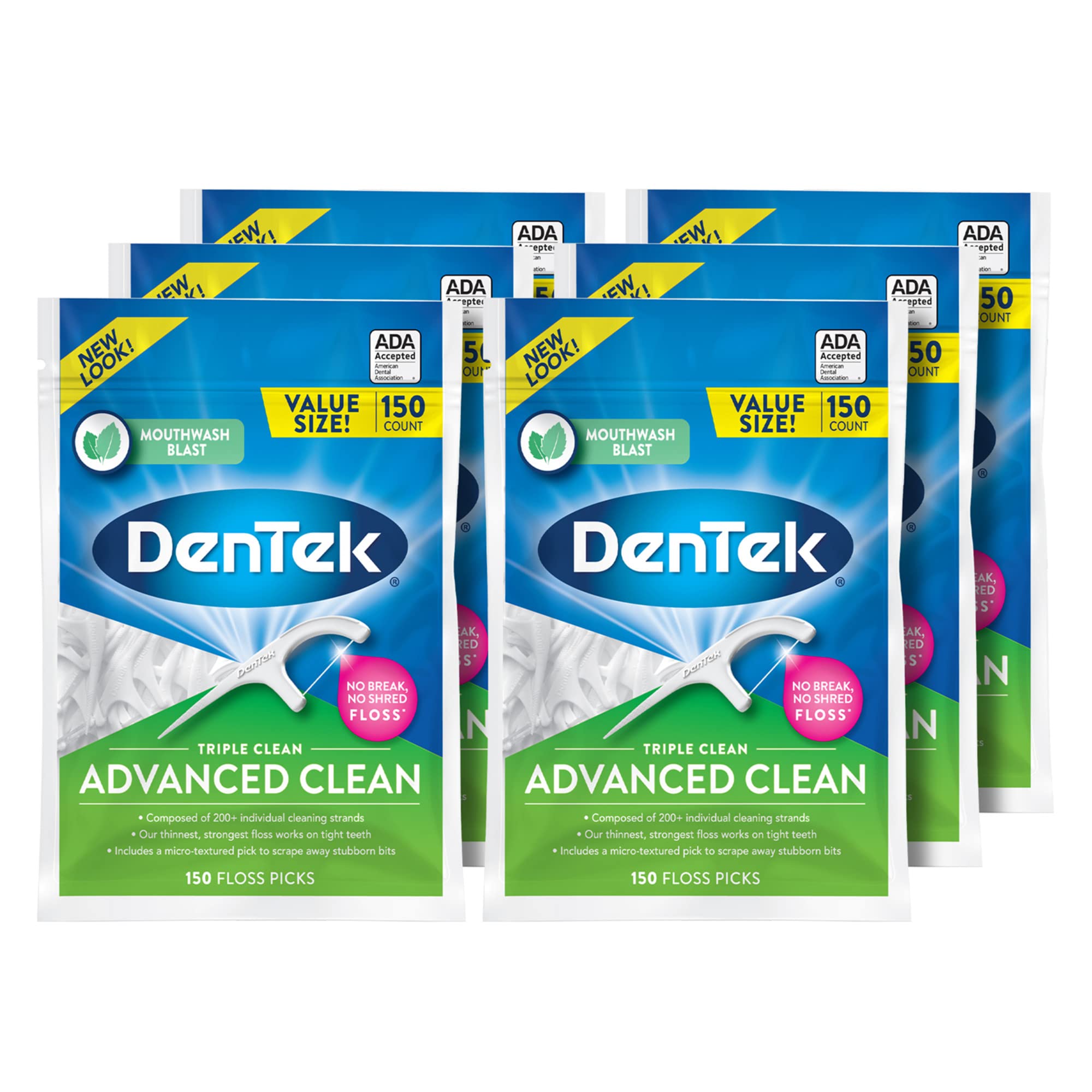 12-Pack 150-Count DenTek Triple Clean Advanced Clean Floss Picks (Unflavored) $36.87 + $10 Amazon Credit w/ S&S + Free Shipping