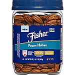 Fisher Nuts Pecan Halves Pantry Pack PET 23 oz, Unsalted, No Preservatives, Naturally Gluten Free, Non-GMO, Vegan, Paleo, Keto Nuts, Brown $13.01