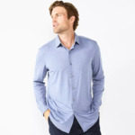 Apt. 9 Men's Slim-Fit Performance Knit Spread-Collar Dress Shirt (Blue Texture) $10.10 + Free S/H on $49+