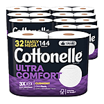 32-Count Cottonelle Family Mega Rolls Toilet Paper (Ultra Comfort) $22.10 w/ Subscribe &amp; Save