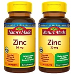 B1G1 Free Select Vitamins/Supplements: 100-Ct Nature Made 30mg Zing Tablets 2 for $4.74 &amp; More w/ S&amp;S + Free Shipping w/ Prime or on $35+