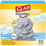 80-Count Glad ForceFlex Tall Kitchen Drawstring Trash Bags (Febreze) $13.90 +$2.60 Promotional Credit w/ S&amp;S + Free Shipping w/ Prime or $35+