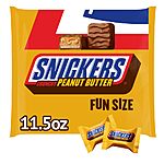 11.5oz SNICKERS Crunchy Peanut Butter Fun Size Milk Chocolate Candy Bars $3.10 w/ Subscribe &amp; Save