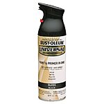 12-Oz Rust-Oleum Universal Enamel Spray Paint (Gloss Black) $6 + Free Shipping w/ Prime or on $35+