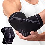 2-Pack PhysFlex Elbow Compression Sleeve(Black, Size: Medium or Large only)  $3.76 + Free Shipping w/ Prime or on $35+