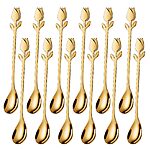 [Prime] 12-Piece SGvrPvz 6&quot; Stainless Steel Mini Coffee Spoons Set (Gold Tulip/Rose) $4.74 + Free Shipping w/ Prime or on $35+