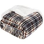 Prime Members: 60&quot; X 70&quot; Touchat Sherpa Plaid Throw Blanket (Brown) $9.93 + Free Shipping