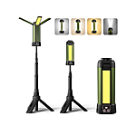 Mlogiroa Rechargeable Camping &amp; Work Light w/ 3 Page Heads 500/1000/2000LM Dimmable, Tripod Stand, Hooks &amp; Carry Bag (Green-S) $26.94 + Free Shipping