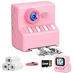 HODDRCCN Kids Instant Print Digital Camera &amp; 1080p Video Recorder w/ 32GB microSD (Pink)  $10.19 + Free Shipping w/ Prime or on $35+