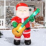 6.5' sewrung Christmas Inflatable Santa Claus with Guitar $21.99 + Free Shipping w/ Prime or on $35+