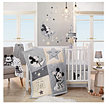 Amazon - $67.72 - Lambs and Ivy Mickey Mouse 4Piece Crib Bedding Set, Gray