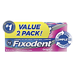 Fixodent Complete Original Denture Adhesive Cream, 2.4 Ounce, Pack of 2 with S&amp;S and $1 coupon for $4.47
